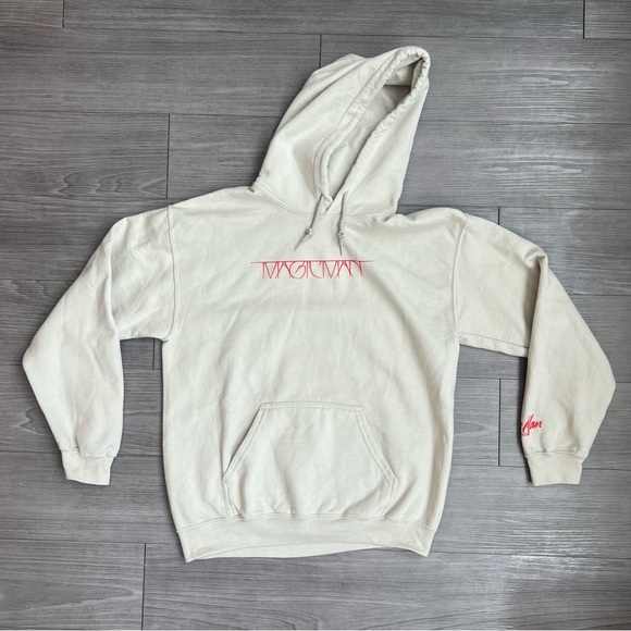 Jackson Wang MAGIC MAN (2022) Official Hoodie Tan Double Sided Size M - Picture 2 of 6